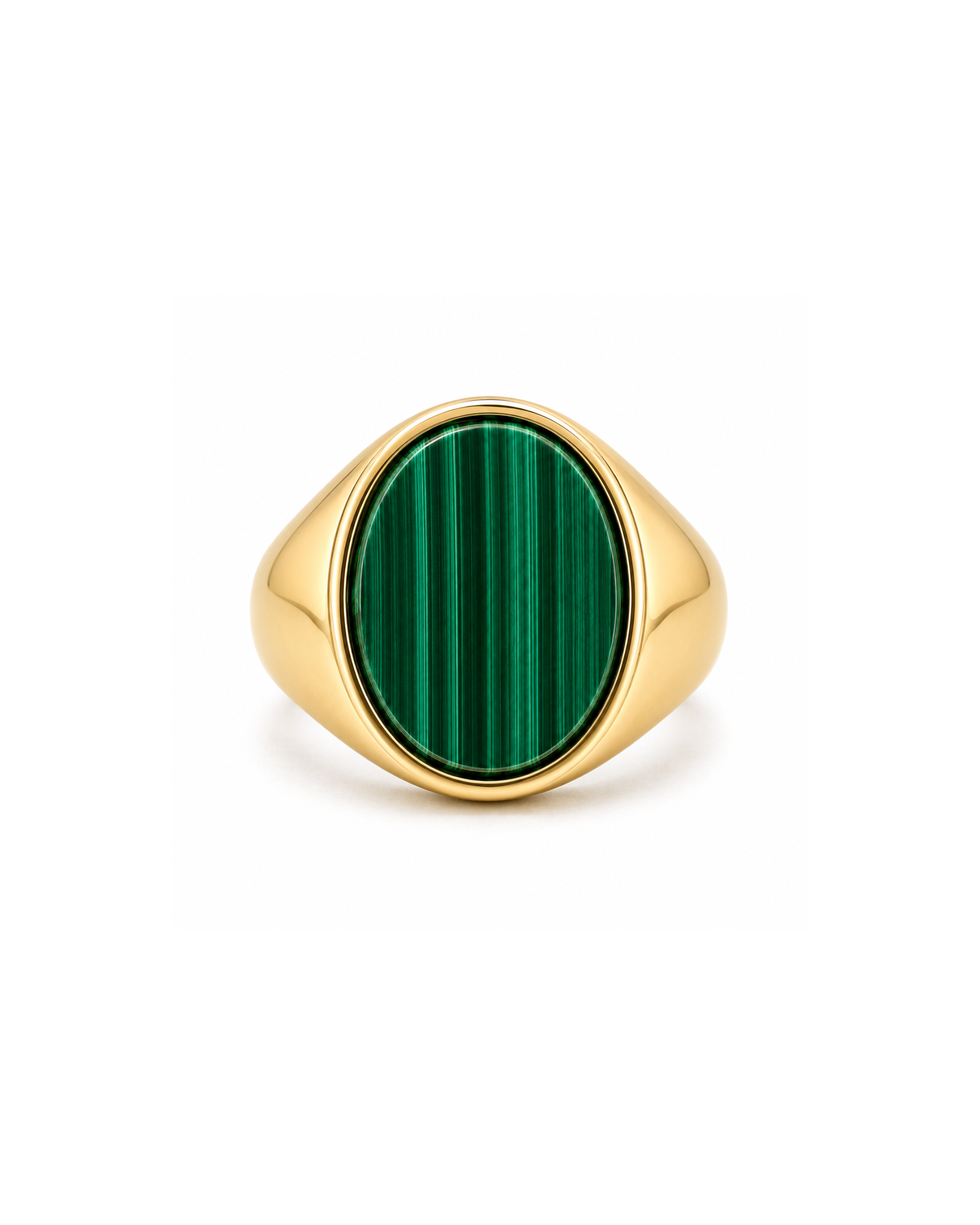 Malachite Signet Ring — 18k Gold
