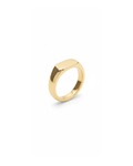 18K gold slim signet ring