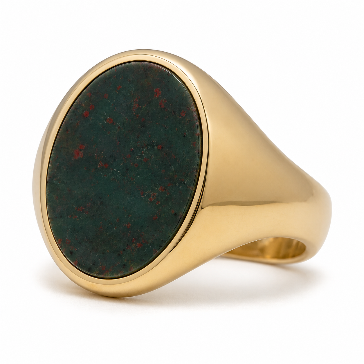 Bloodstone Signet Ring — 18k Gold
