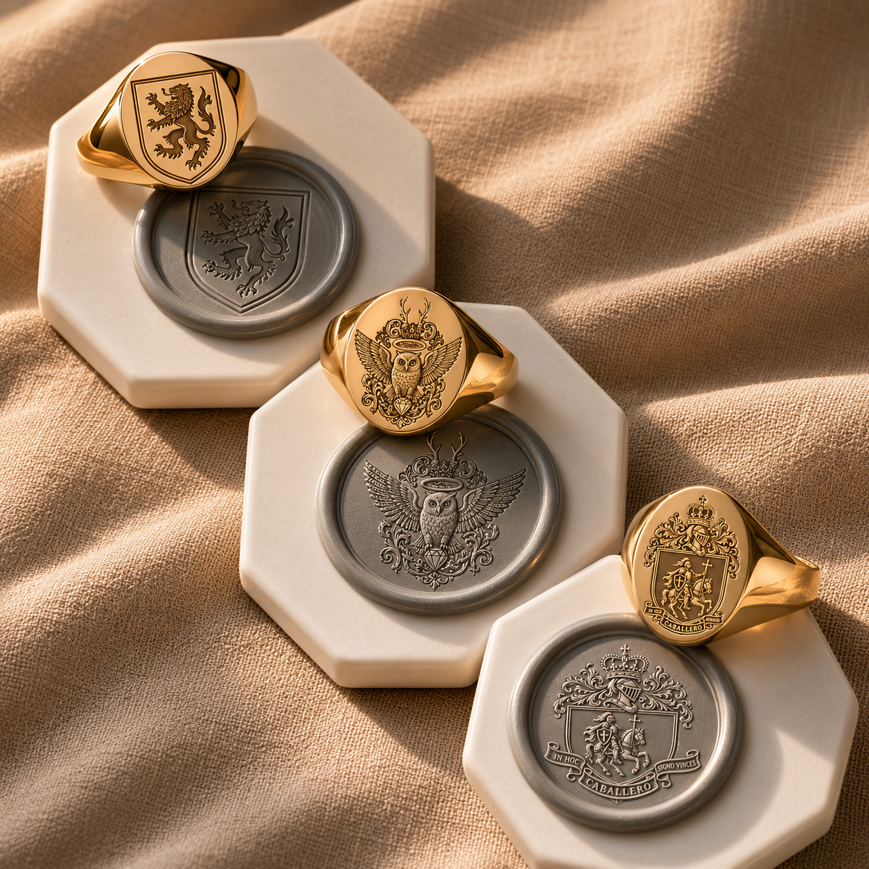 Family Crest Oval Signet Ring Service