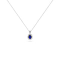 Diana Sapphire Halo Pendant Necklace