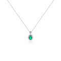 Ivy Emerald Halo Pendant Necklace